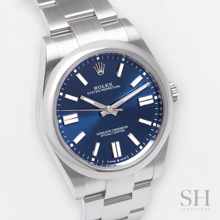 Rolex Oyster Perpetual41 41mm Steel Blue Dial Stick Markers 2025 Ref m124300-0003 (#897)
