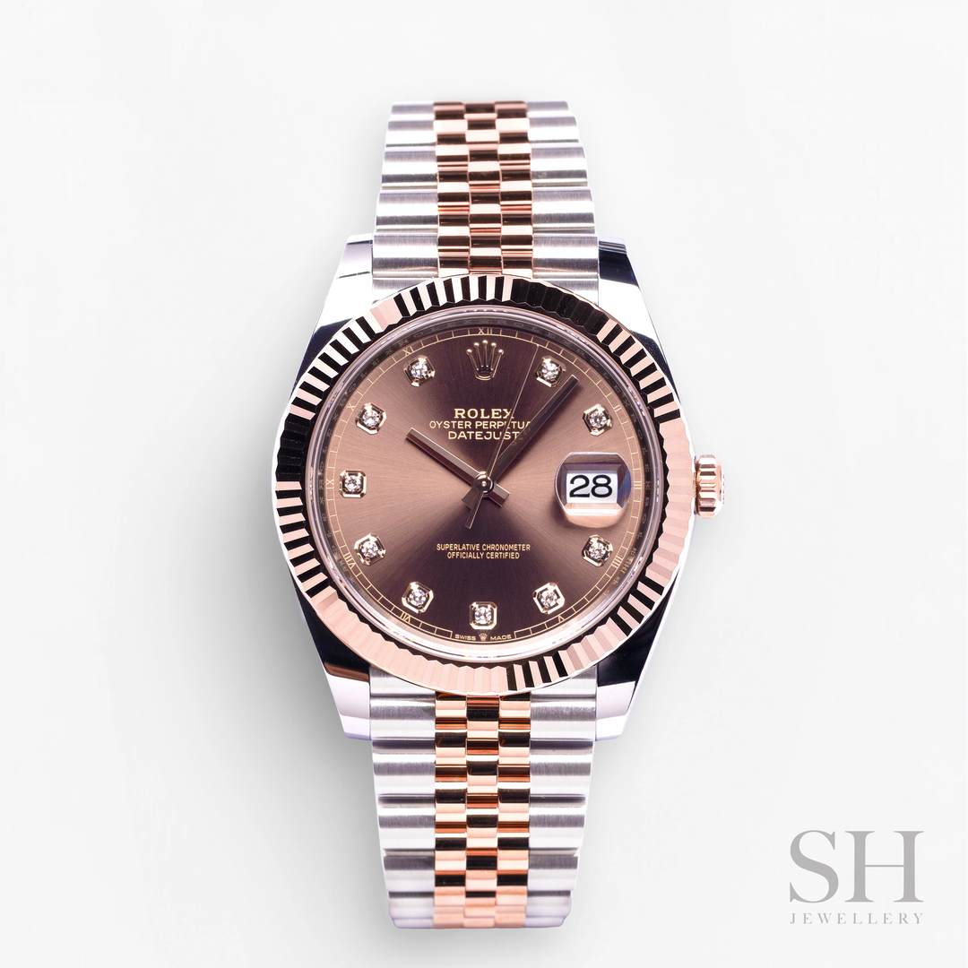 Rolex Datejust41 41mm Steel/RG Chocolate Dial Diamond Markers 2023 Ref m126331-0004 (#474)