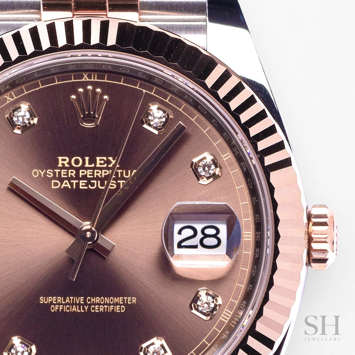 Rolex Datejust41 41mm Steel/RG Chocolate Dial Diamond Markers 2023 Ref m126331-0004 (#474)
