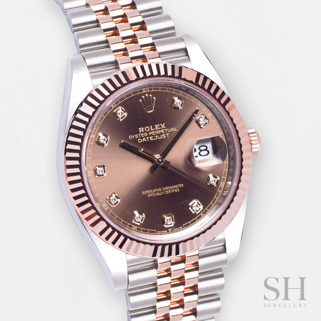 Rolex Datejust41 41mm Steel/RG Chocolate Dial Diamond Markers 2023 Ref m126331-0004 (#474)