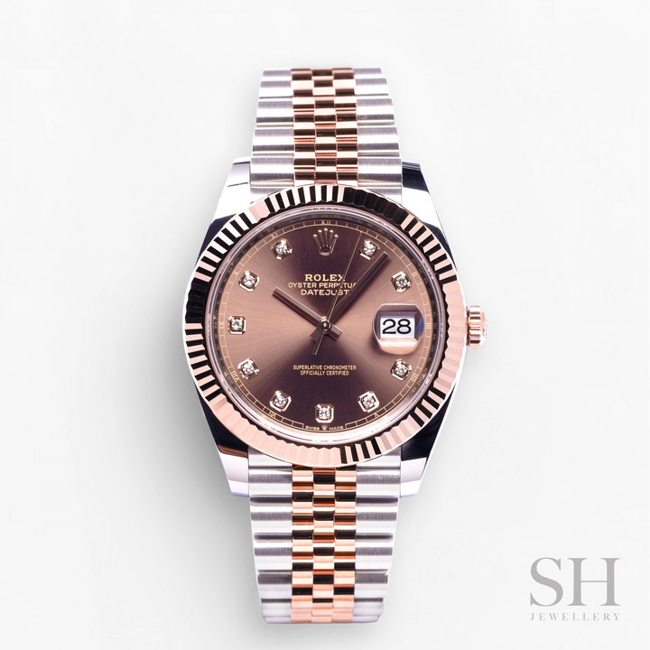Rolex Datejust41 41mm Steel/RG Chocolate Dial Diamond Markers 2023 Ref m126331-0004 (#395)