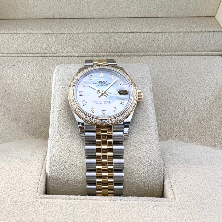 Rolex Datejust31 31mm Steel/YG MOP Dial Diamond Markers 2024 Ref m278383rbr-0028 (#845)