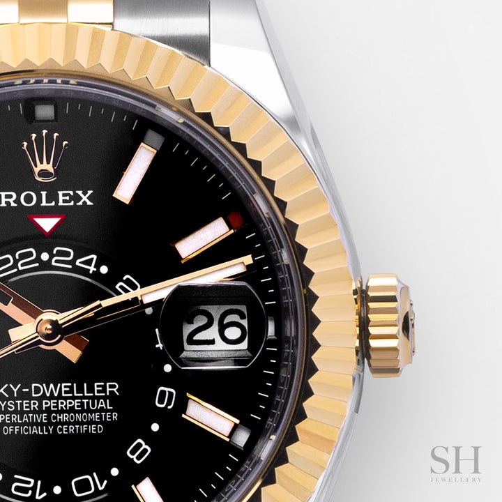 Rolex Sky-Dweller 42mm Steel/YG Black Dial Stick Markers 2024 Ref m336933-0004 (#623)