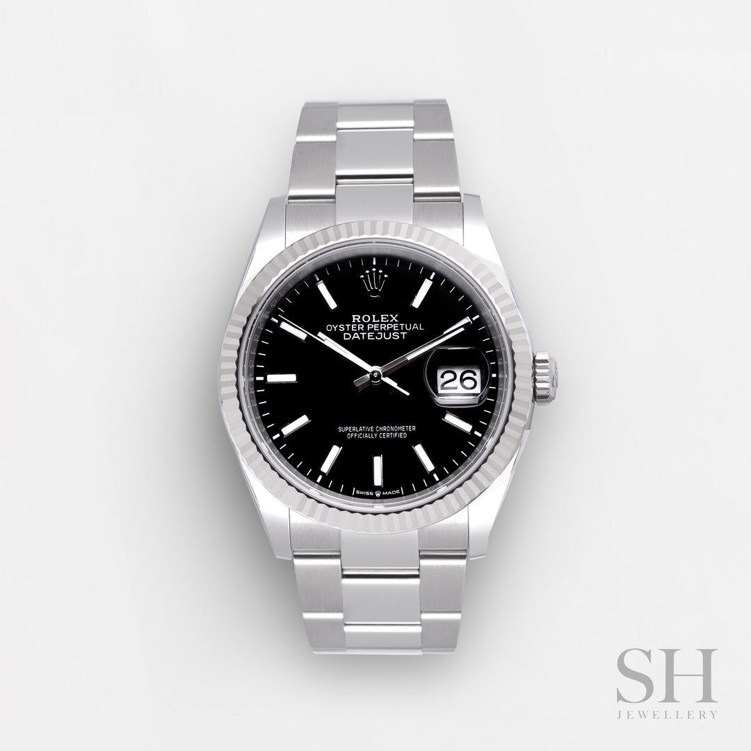 Rolex Datejust36 36mm Steel/WG Black Dial Stick Markers 2024 Ref m126234-0016 (#641)