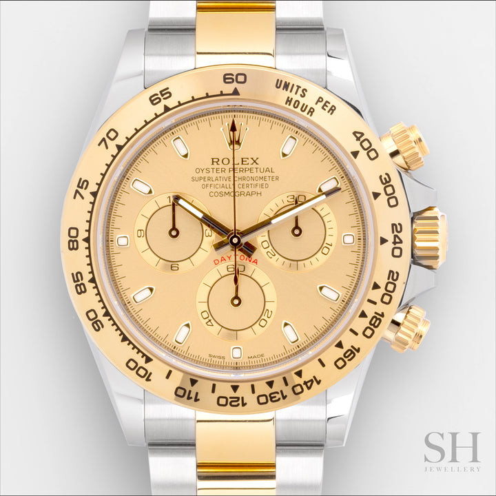 Rolex Daytona 40mm Steel/YG Champagne Dial Stick Markers 2023 Ref m116503-0003 (#656)
