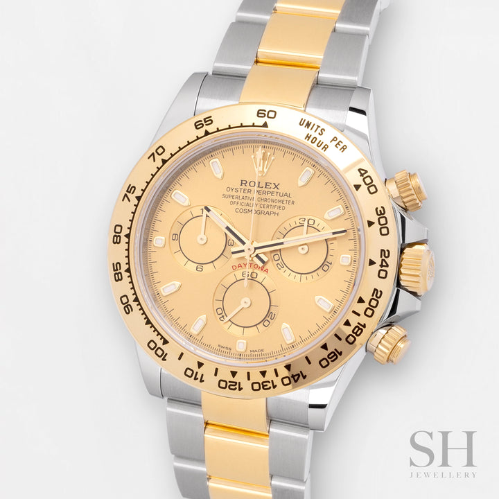 Rolex Daytona 40mm Steel/YG Champagne Dial Stick Markers 2023 Ref m116503-0003 (#656)