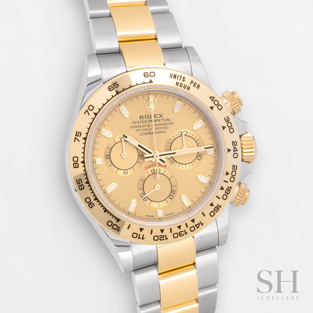 Rolex Daytona 40mm Steel/YG Champagne Dial Stick Markers 2023 Ref m116503-0003 (#656)