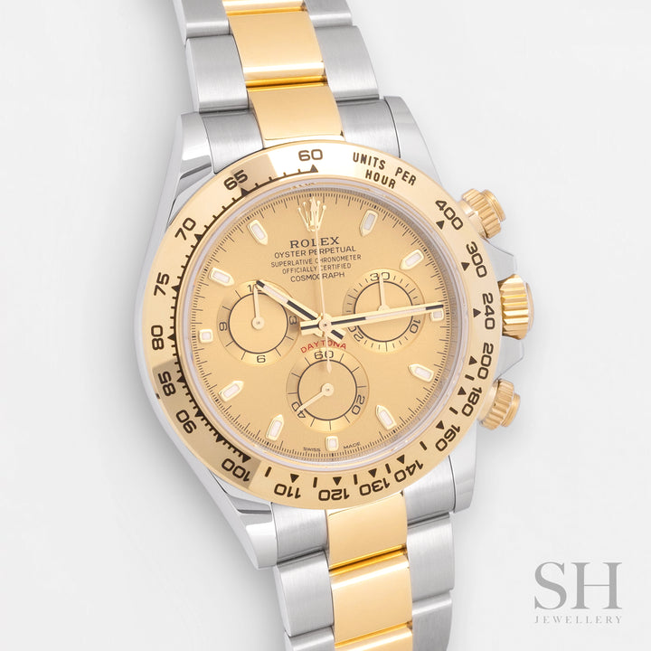 Rolex Daytona 40mm Steel/YG Champagne Dial Stick Markers 2023 Ref m116503-0003 (#656)