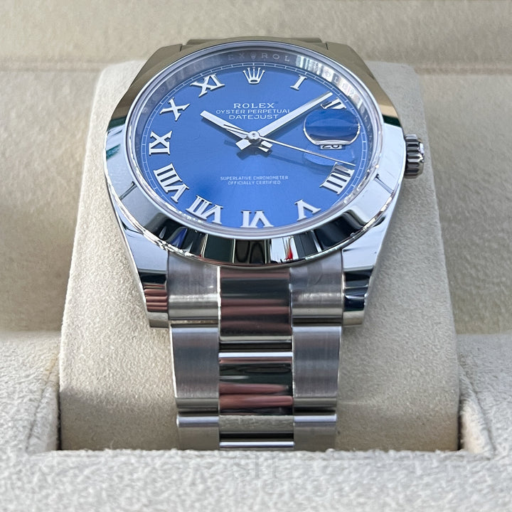 Rolex Datejust41 41mm Steel Azzurro Blue Dial Numeral Markers 2024 Ref m126300-0017 (#829)