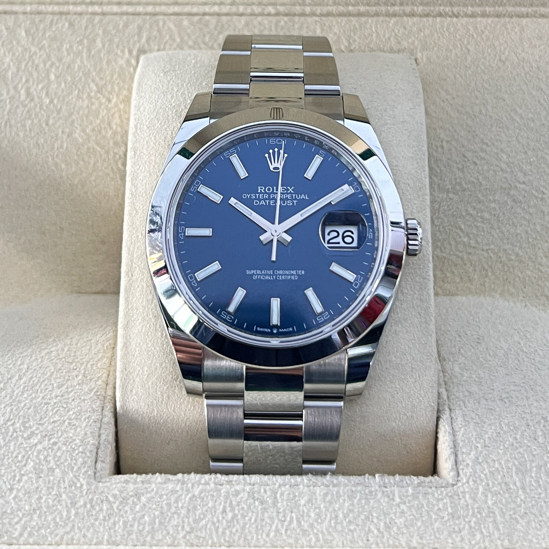 Rolex Datejust41 41mm Steel Blue Dial Stick Markers 2025 Ref m126300-0001 (#955)