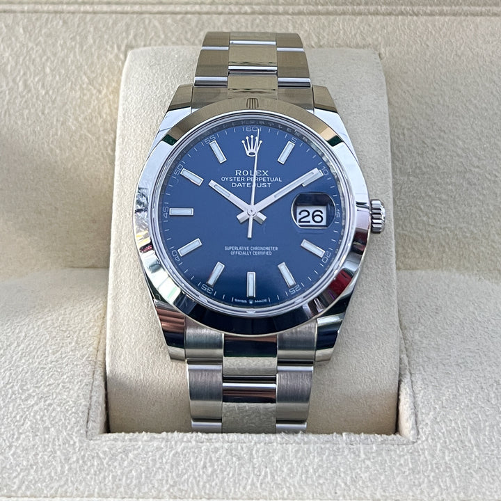 Rolex Datejust41 41mm Steel Blue Dial Stick Markers 2025 Ref m126300-0001 (#955)