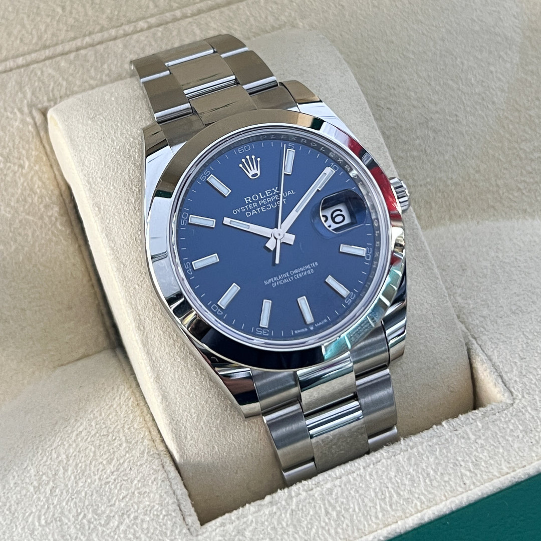 Rolex Datejust41 41mm Steel Blue Dial Stick Markers 2025 Ref m126300-0001 (#955)