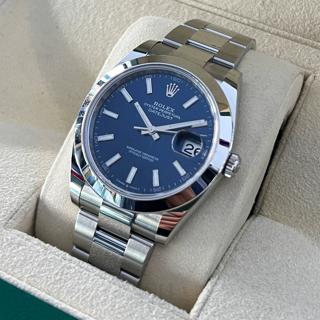 Rolex Datejust41 41mm Steel Blue Dial Stick Markers 2025 Ref m126300-0001 (#955)