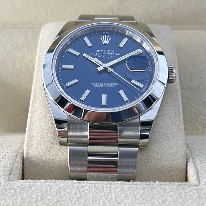 Rolex Datejust41 41mm Steel Blue Dial Stick Markers 2025 Ref m126300-0001 (#955)