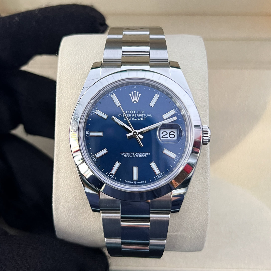 Rolex Datejust41 41mm Steel Blue Dial Stick Markers 2025 Ref m126300-0001 (#955)