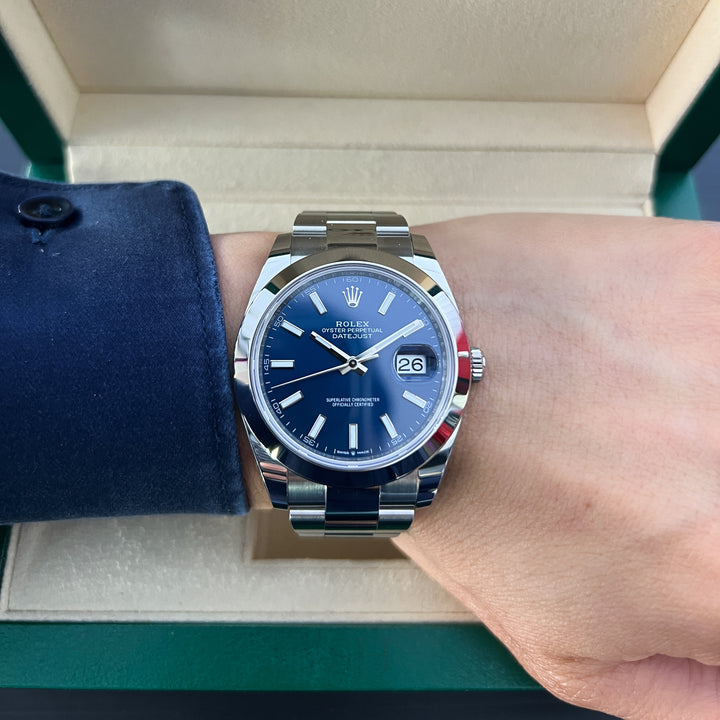 Rolex Datejust41 41mm Steel Blue Dial Stick Markers 2025 Ref m126300-0001 (#955)