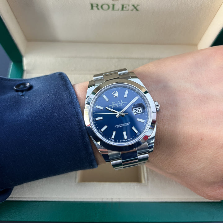 Rolex Datejust41 41mm Steel Blue Dial Stick Markers 2025 Ref m126300-0001 (#955)