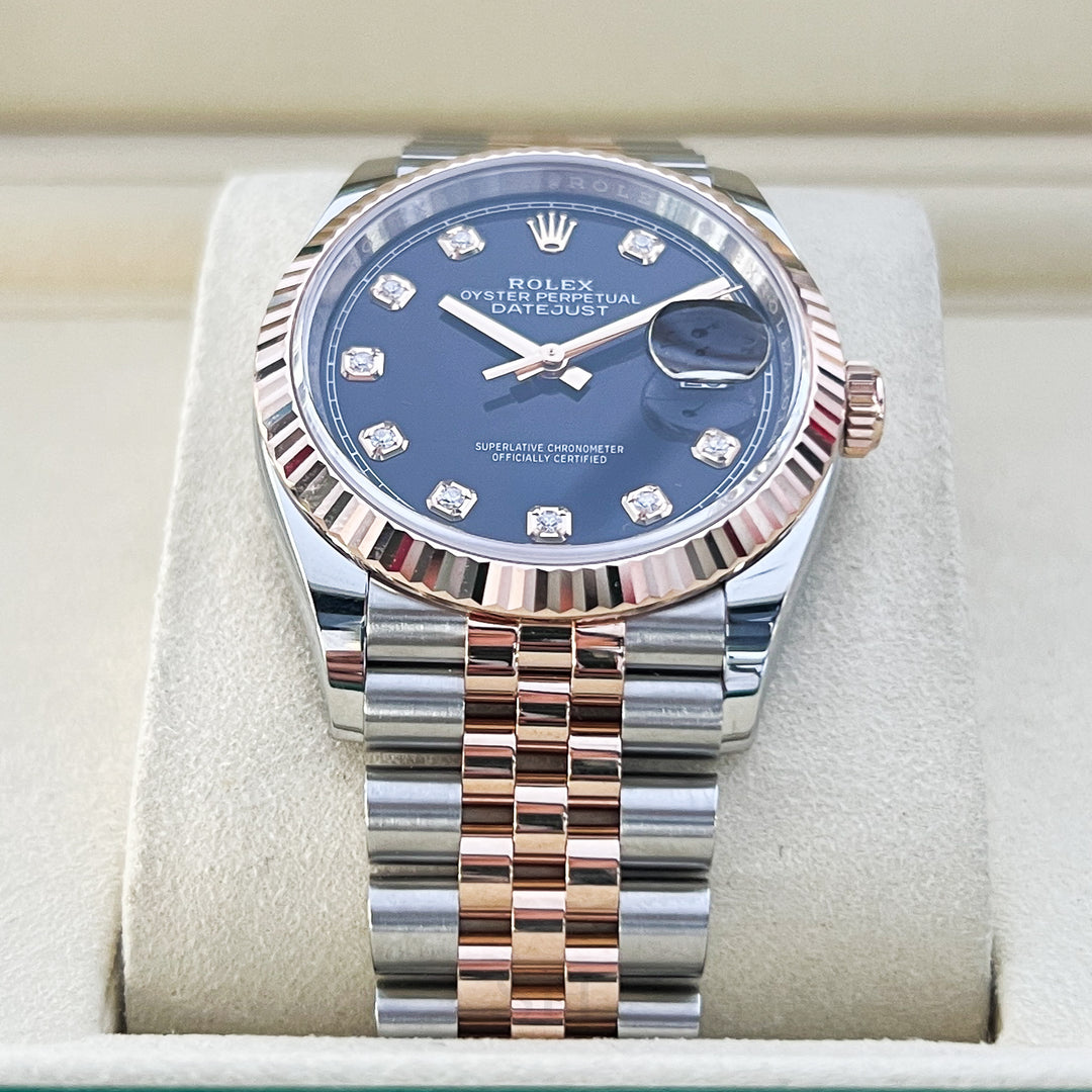 Rolex Datejust36 36mm Steel/RG Black Dial Diamond Markers 2025 Ref m126231-0019 (#994)