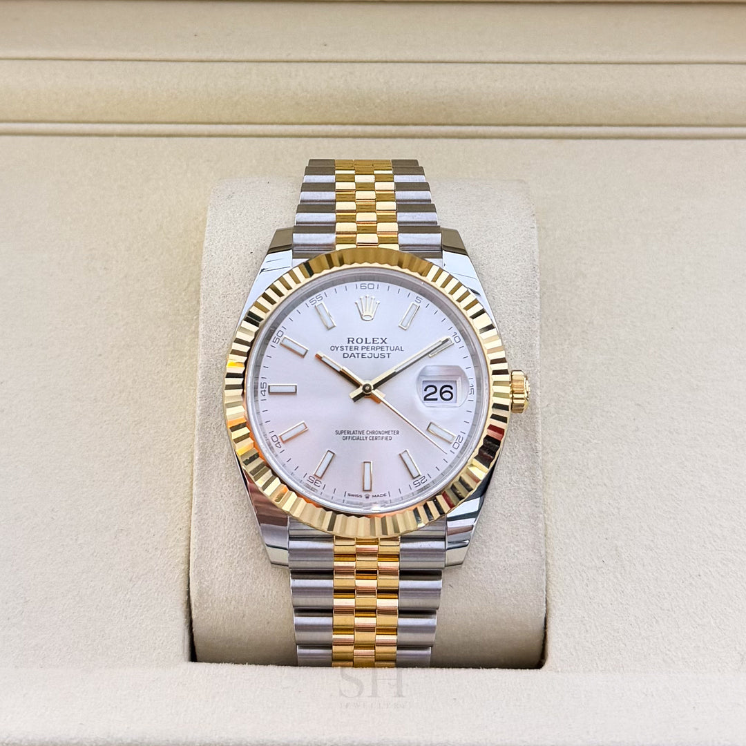 Rolex Datejust41 41mm Steel/YG Silver Dial Stick Markers 2025 Ref m126333-0002 (#982)