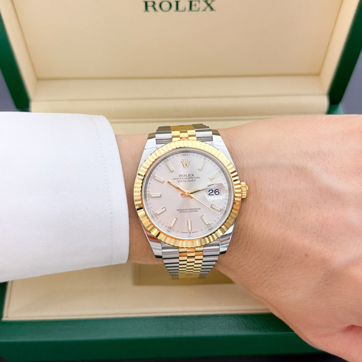 Rolex Datejust41 41mm Steel/YG Silver Dial Stick Markers 2025 Ref m126333-0002 (#982)