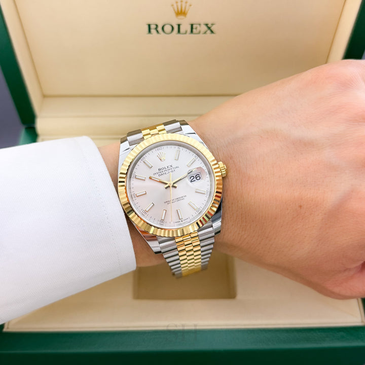 Rolex Datejust41 41mm Steel/YG Silver Dial Stick Markers 2025 Ref m126333-0002 (#982)