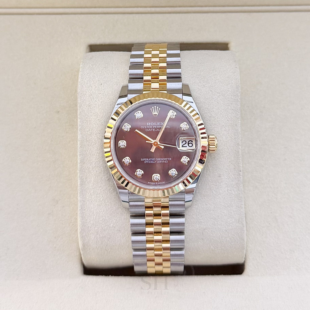 Rolex Datejust31 31mm Steel/YG Black MOP Dial Diamond Markers 2025 Ref m278273-0024 (#995)