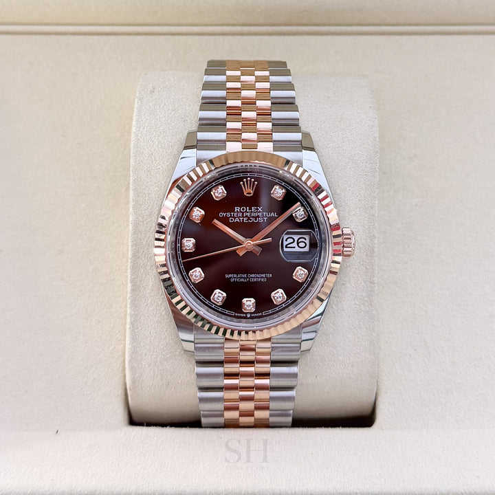 Rolex Datejust36 36mm Steel/RG Black Dial Diamond Markers 2025 Ref m126231-0019 (#994)