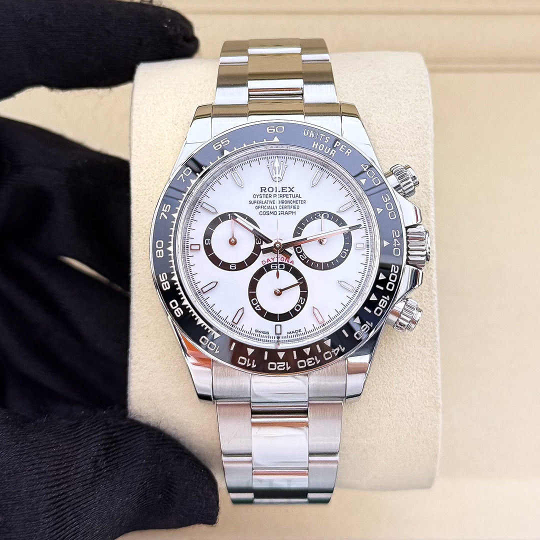 Rolex Cosmograph Daytona 40mm Steel White Dial Stick Markers 2025 Ref m126500ln-0001 (#1002)