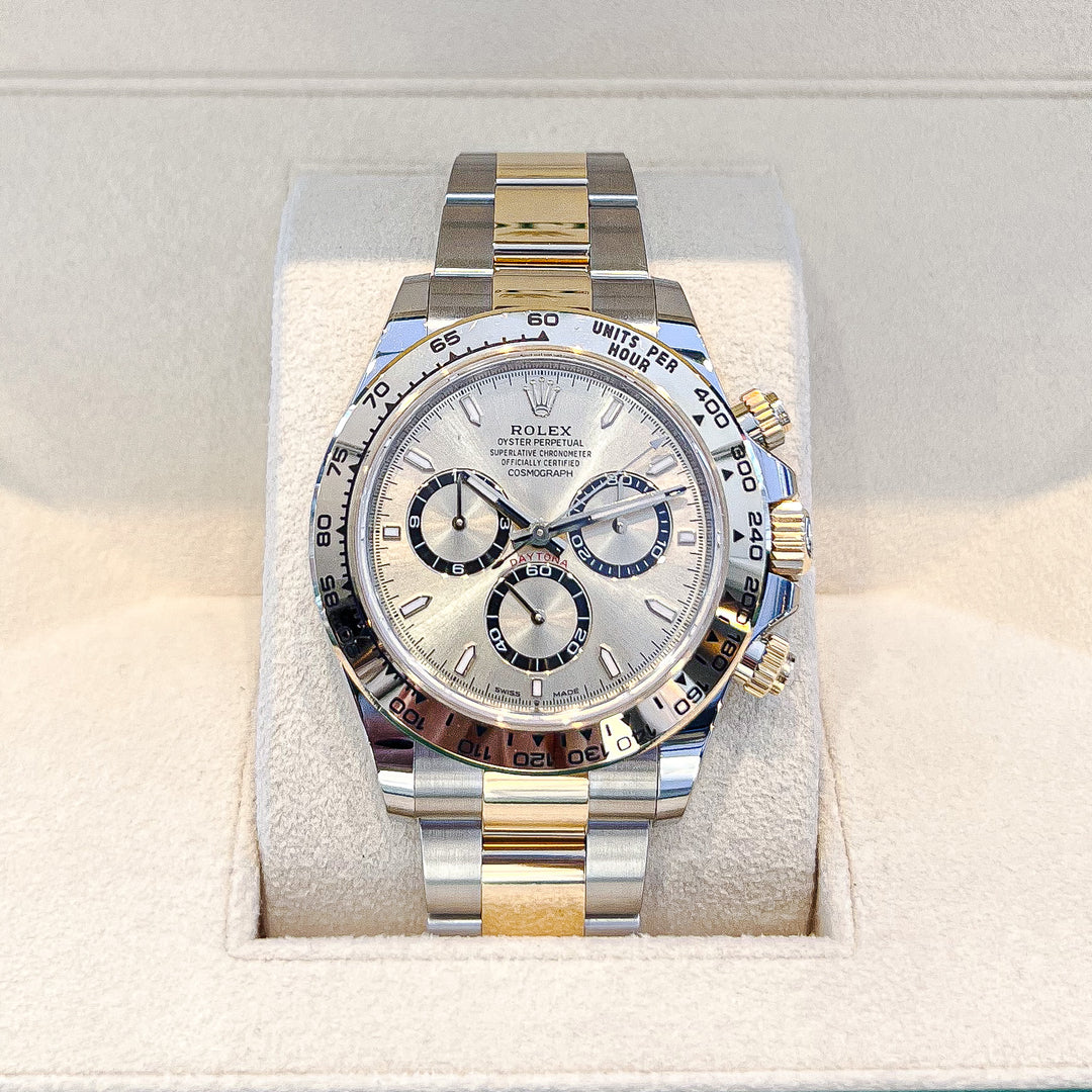 Champagne Racing Dial Rolex Cosmograph Daytona 40mm Steel/YG Champagne Dial Stick Markers 20 ...