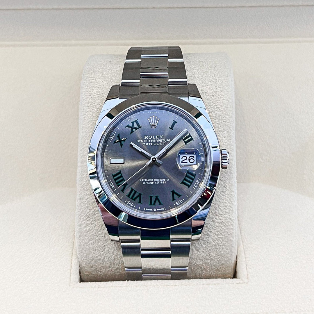 Rolex Datejust41 41mm 'Wimbledon' Steel Slate Dial Numeral Markers 2024 Ref m126300-0013 (#889)