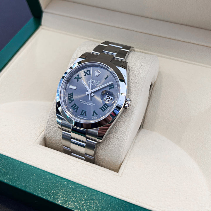 Rolex Datejust41 41mm 'Wimbledon' Steel Slate Dial Numeral Markers 2024 Ref m126300-0013 (#889)