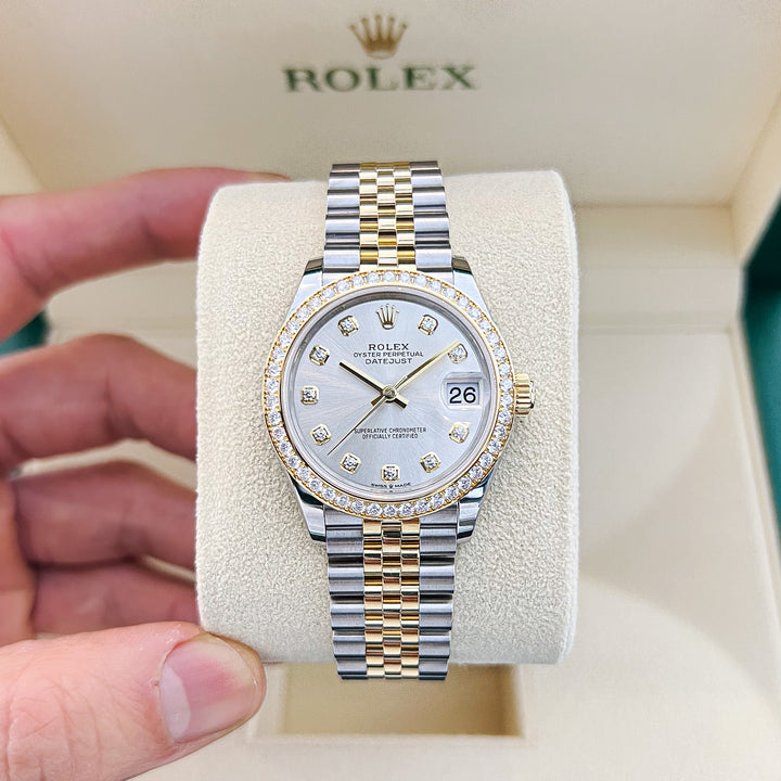 Rolex Datejust31 31mm Steel/YG Silver Dial Diamond Markers 2024 Ref m278383rbr-0020 (#730)