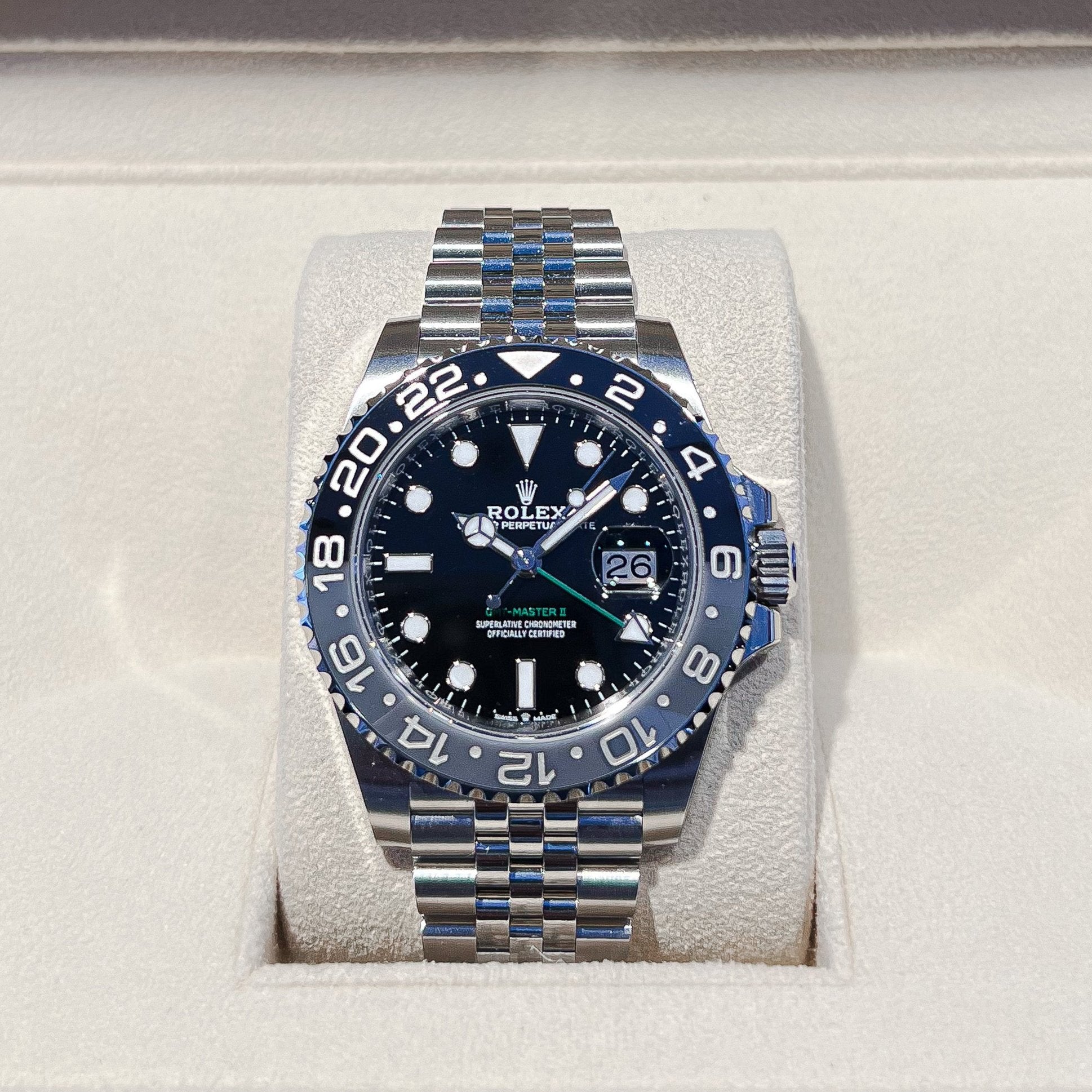 Rolex GMT-Master II 40mm 'Bruce Wayne' Steel Black Dial Button