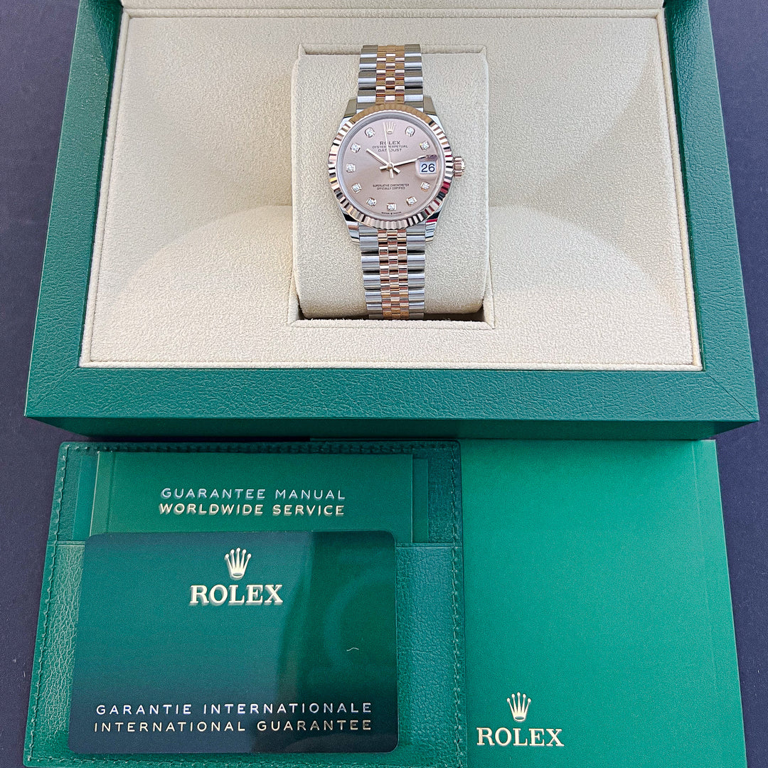 Rolex Datejust31 31mm Steel/RG Rosé Dial Diamond Markers 2024 Ref m278271-0024 (#749)
