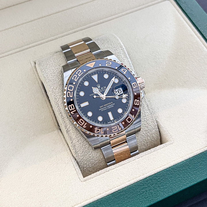 Rolex GMT-Master II 40mm 'Root Beer' Steel/RG Black Dial Button Markers 2024 Ref m126711chnr-0002 (#835)