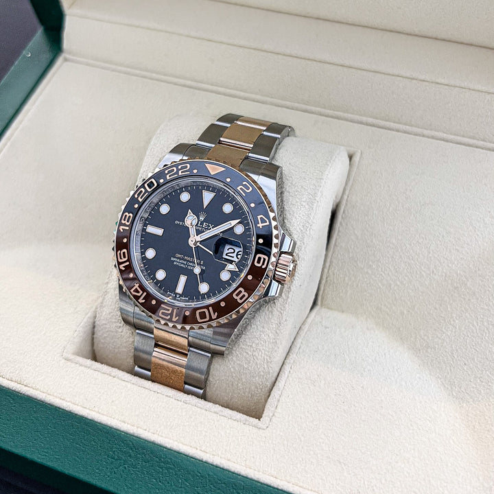 Rolex GMT-Master II 40mm 'Root Beer' Steel/RG Black Dial Button Markers 2024 Ref m126711chnr-0002 (#835)