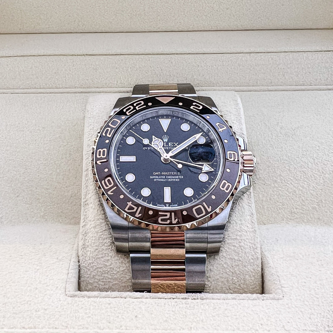 Rolex GMT-Master II 40mm 'Root Beer' Steel/RG Black Dial Button Markers 2024 Ref m126711chnr-0002 (#835)