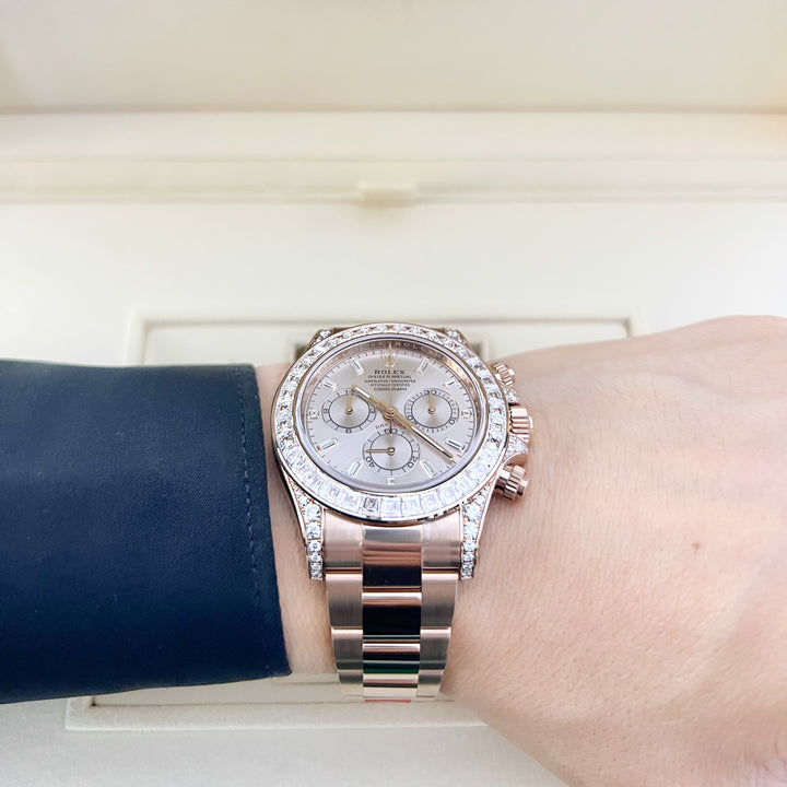 Rolex Cosmograph Daytona 40mm RG Sundust Dial Diamond Markers 2024 Ref m126595tbr-0001 (#823)