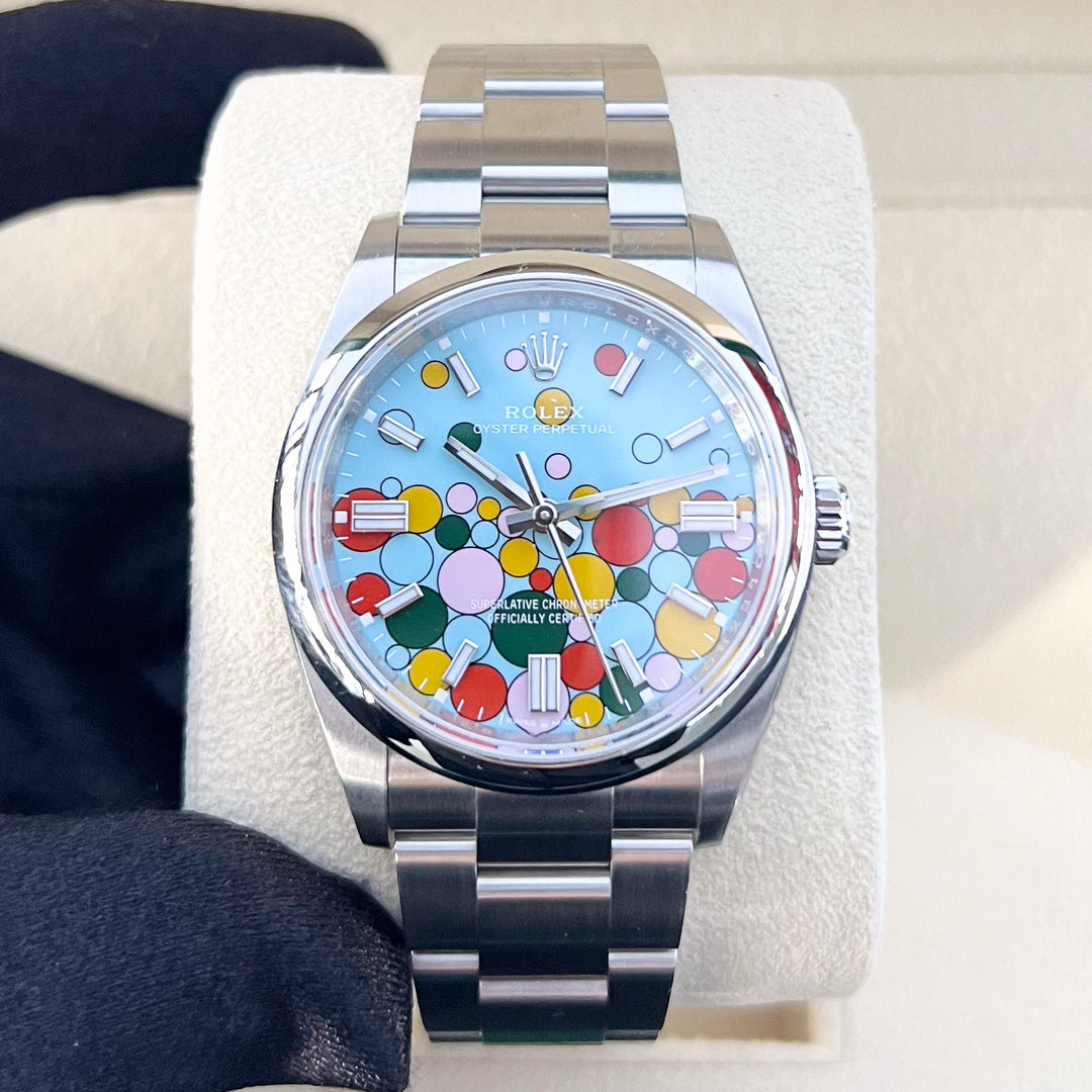 Rolex Oyster Perpetual36 36mm Steel Turquoise Blue Dial Stick Markers 2024 Ref m126000-0009 (#910)