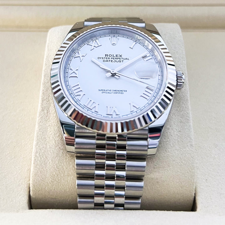 Rolex Datejust41 41mm Steel/WG White Dial Numeral Markers 2025 Ref m126334-0024 (#920)