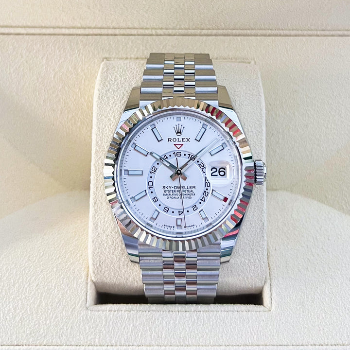 Rolex Sky-Dweller 42mm Steel/WG White Dial Stick Markers 2024 Ref m336934-0004 (#919)