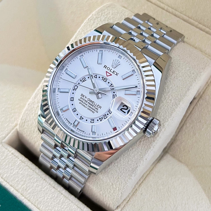 Rolex Sky-Dweller 42mm Steel/WG White Dial Stick Markers 2024 Ref m336934-0004 (#919)