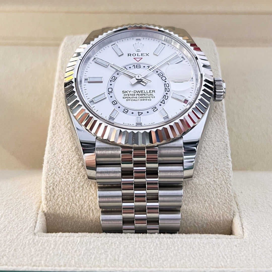 Rolex Sky-Dweller 42mm Steel/WG White Dial Stick Markers 2024 Ref m336934-0004 (#919)