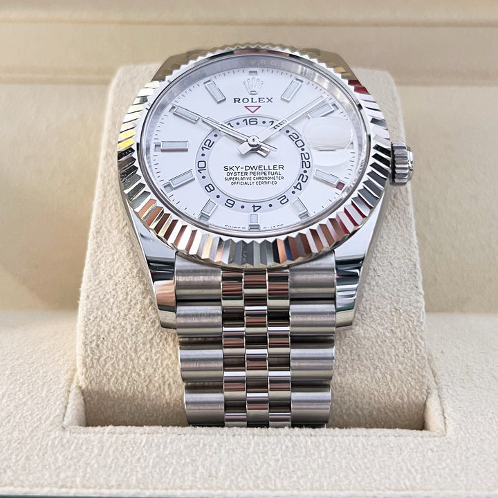 Rolex Sky-Dweller 42mm Steel/WG White Dial Stick Markers 2024 Ref m336934-0004 (#919)
