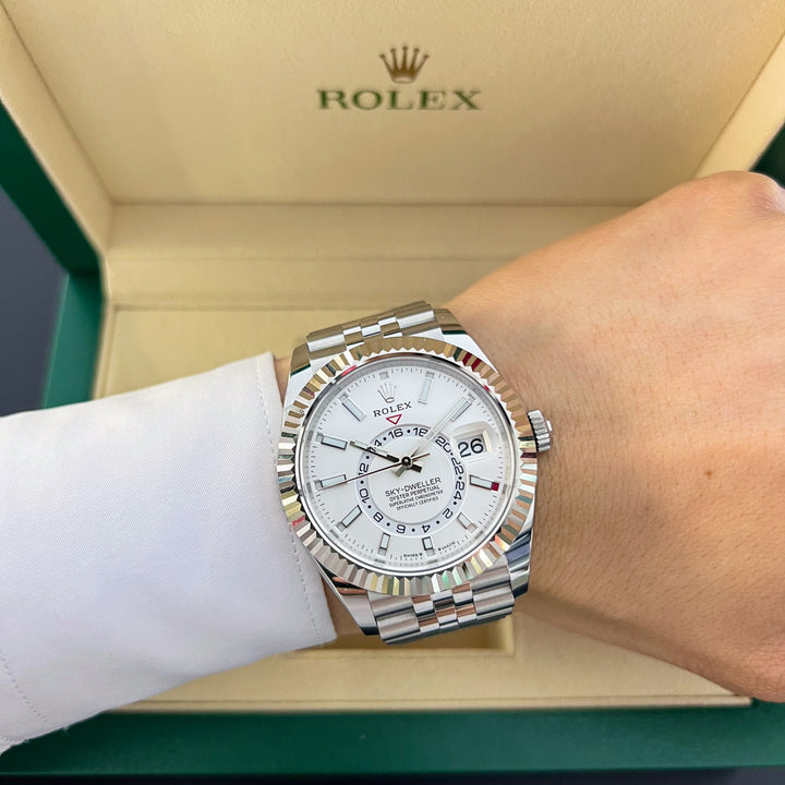 Rolex Sky-Dweller 42mm Steel/WG White Dial Stick Markers 2024 Ref m336934-0004 (#919)