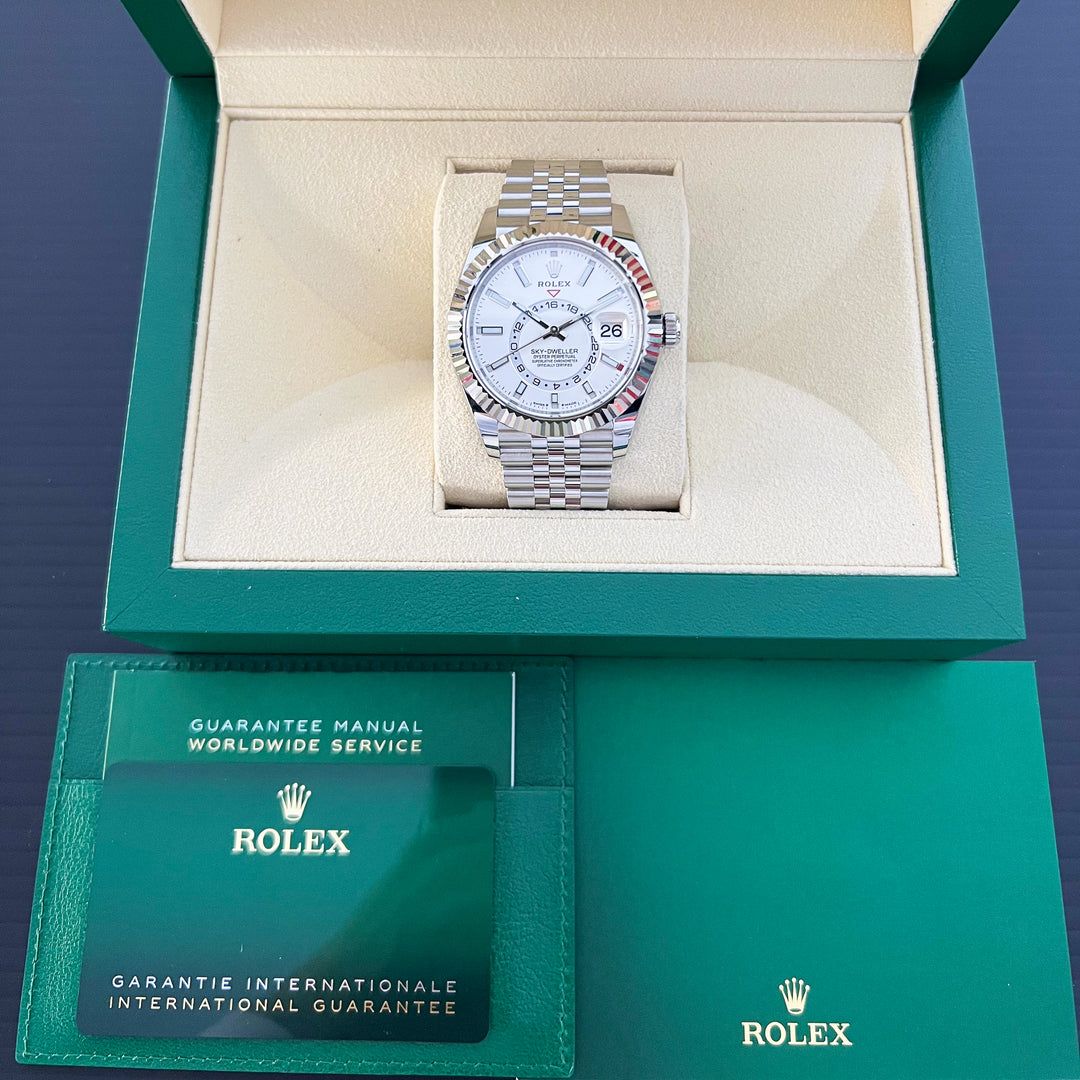 Rolex Sky-Dweller 42mm Steel/WG White Dial Stick Markers 2024 Ref m336934-0004 (#919)