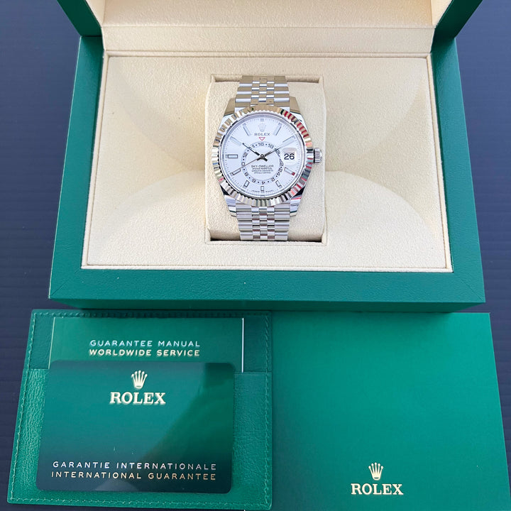 Rolex Sky-Dweller 42mm Steel/WG White Dial Stick Markers 2024 Ref m336934-0004 (#919)