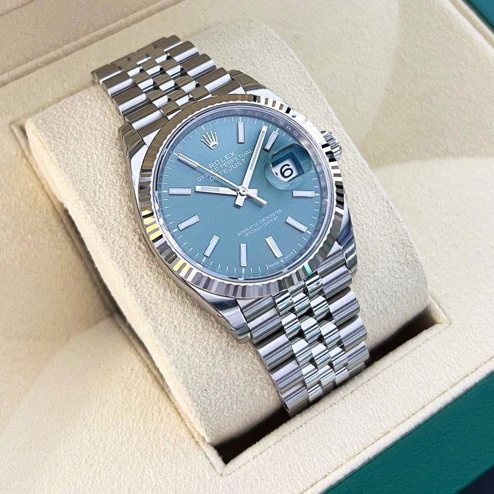 Rolex Datejust36 36mm Steel/WG Mint Green Dial Stick Markers 2025 Ref m126234-0051 (#1029)