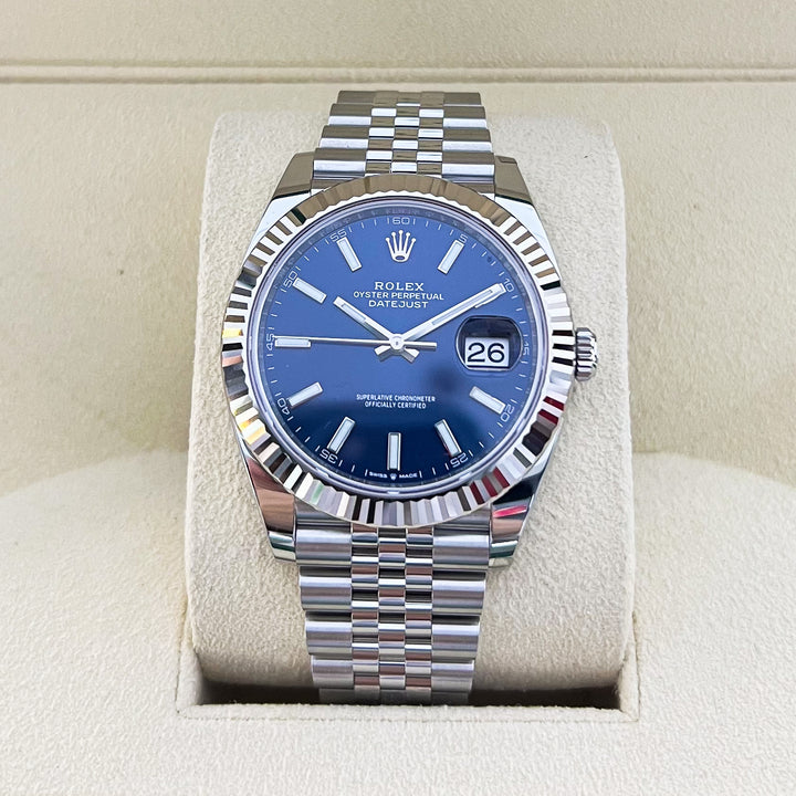 Rolex Datejust41 41mm Steel/WG Blue Dial Stick Markers 2025 Ref m126334-0002 (#931)