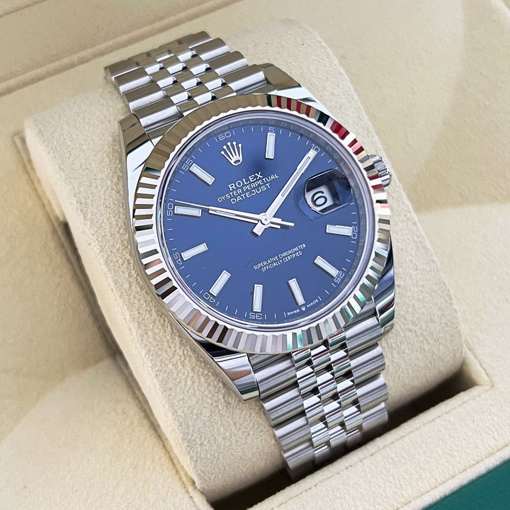 Rolex Datejust41 41mm Steel/WG Blue Dial Stick Markers 2025 Ref m126334-0002 (#931)